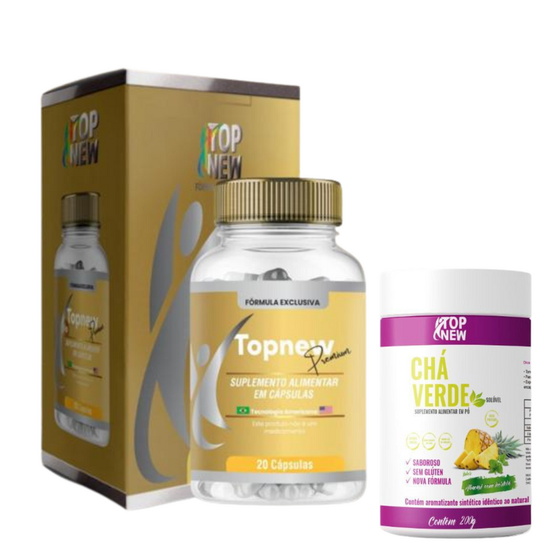 Kit Topnew Premium + Chá Verde com Hortelã solúvel